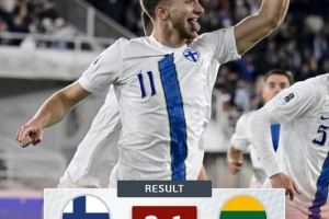 暂登小组榜首！世预赛欧洲区小组赛G组：芬兰2-1立陶宛
